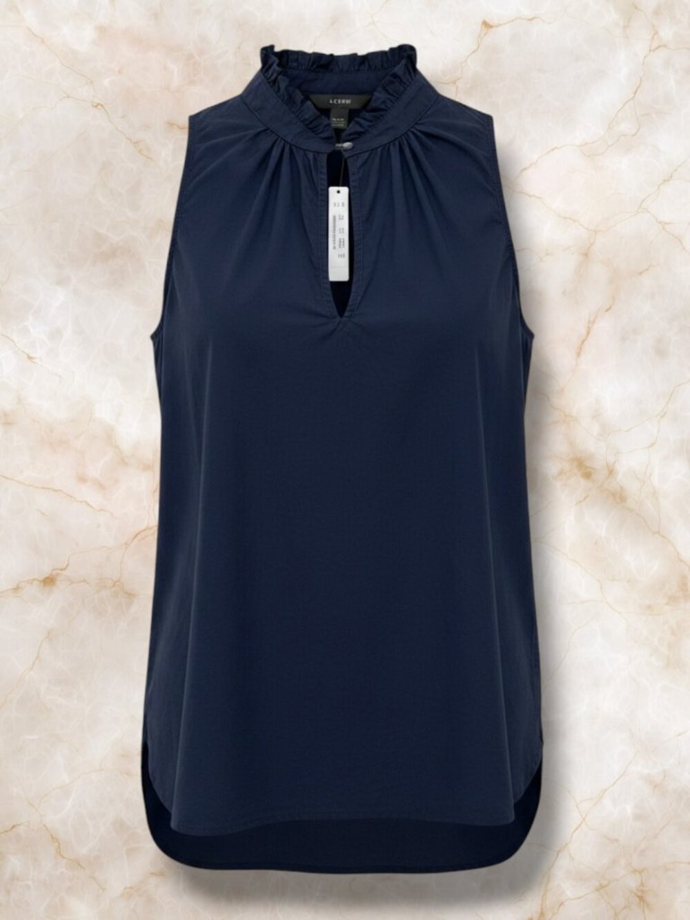 NWT J. Crew Navy Sleeveless Cotton Blouse Top 00